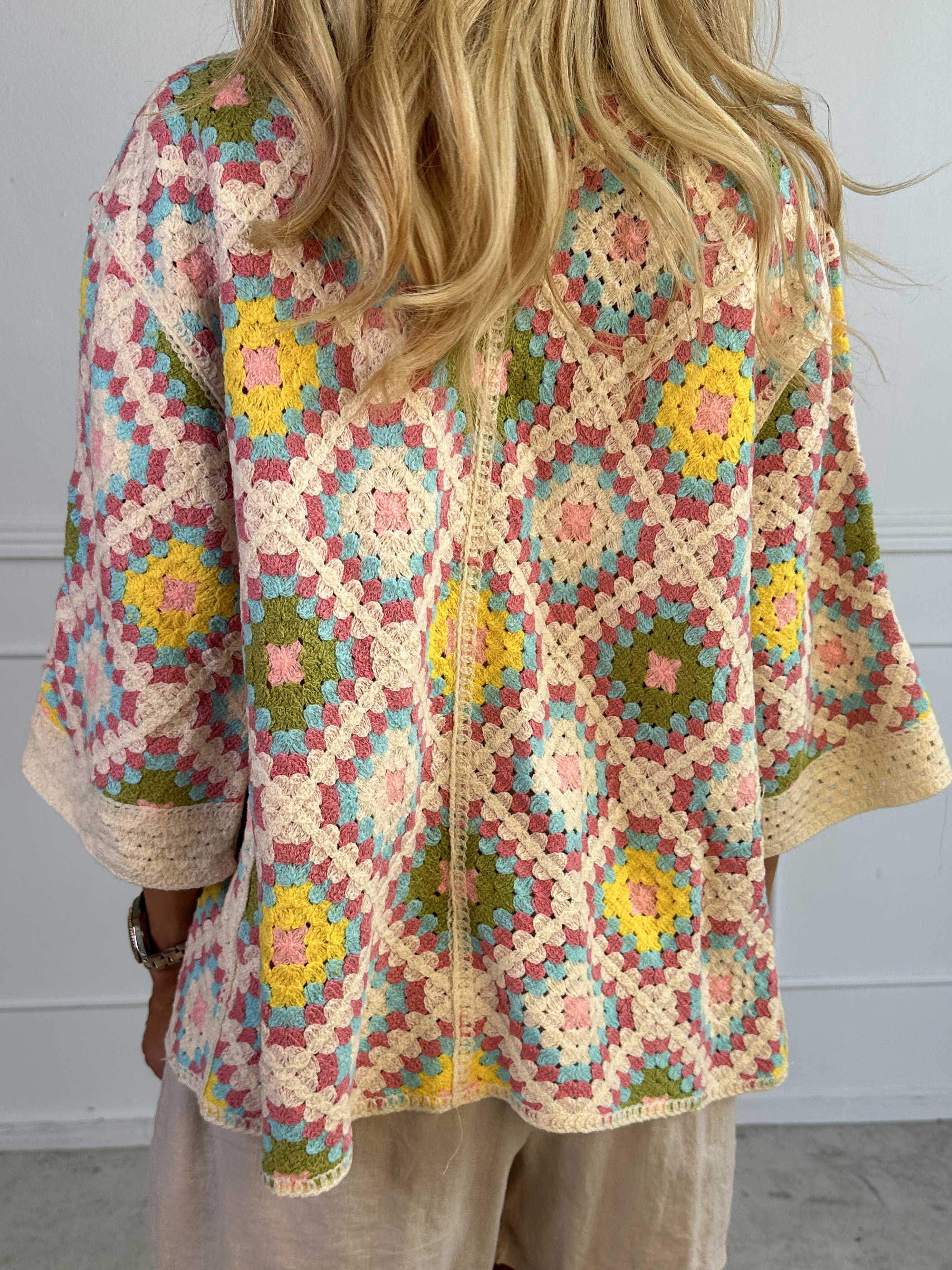 Danae - Flerfarvet cardigan i bomuld